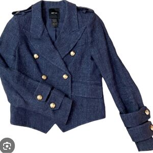 Smythe Blue and Gold Double-Breasted Blazer